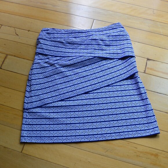 J. Mclaughlin Nicola Asymmetrical Tiered Catalina Cloth Skirt Blue White Size M - Picture 1 of 9
